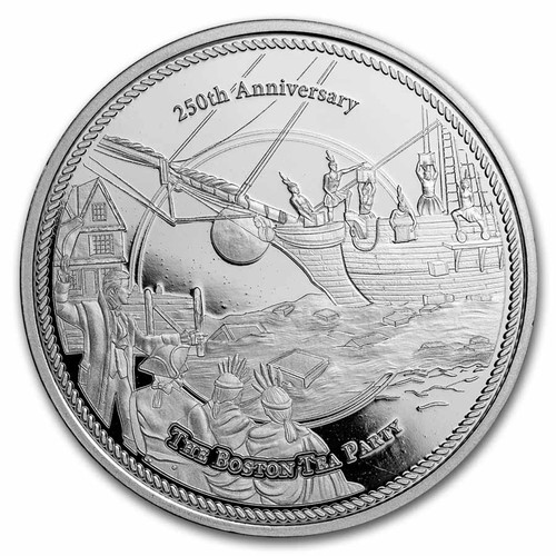 Silver round boston tea - oz,